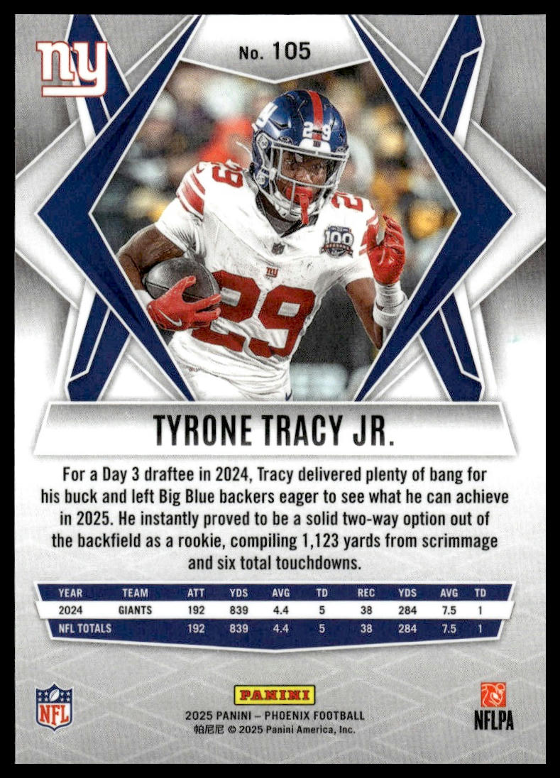 2025 Panini Phoenix #105 Tyrone Tracy Jr.