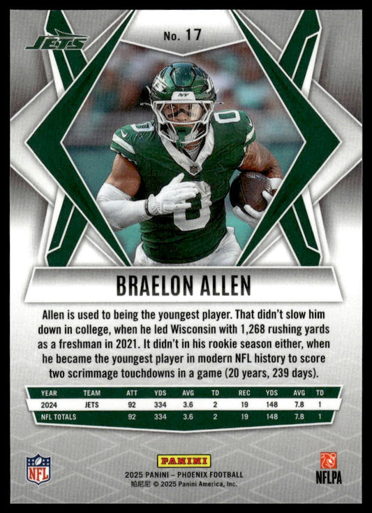 2025 Panini Phoenix #17 Braelon Allen