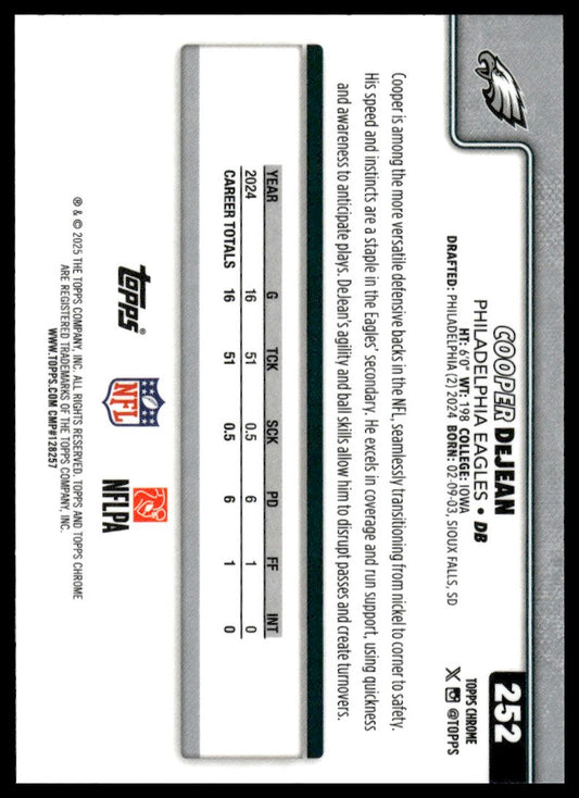 2025 Topps Chrome #252 Cooper DeJean