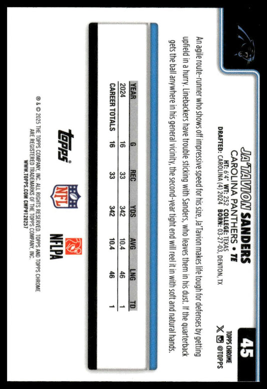 2025 Topps Chrome #45 Ja'Tavion Sanders