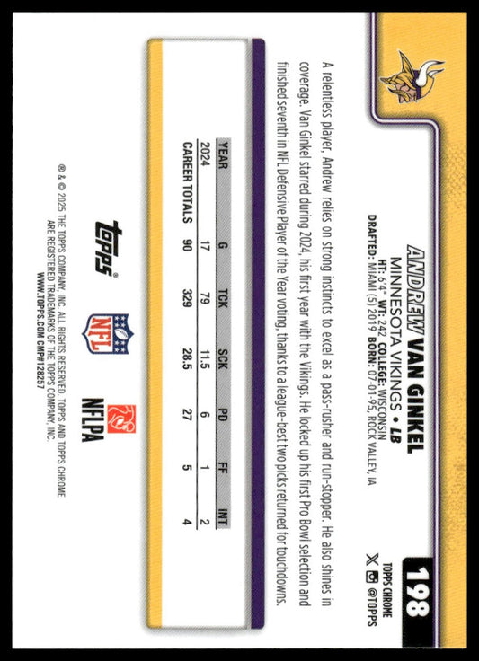 2025 Topps Chrome #198 Andrew Van Ginkel