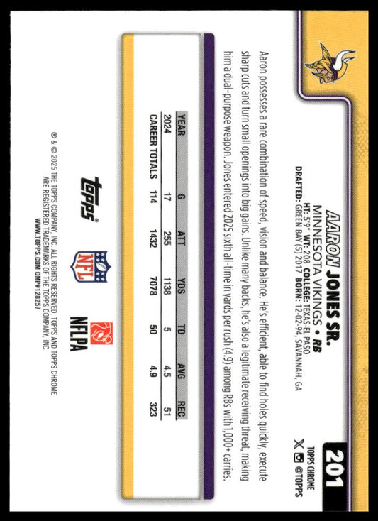 2025 Topps Chrome #201 Aaron Jones