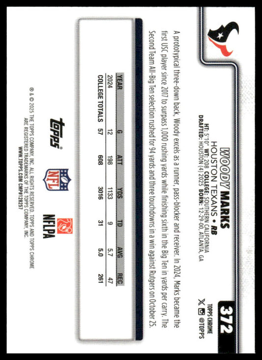 2025 Topps Chrome #372 Woody Marks
