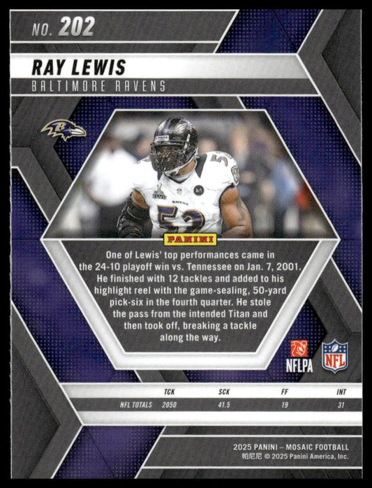2025 Panini Mosaic #202 Ray Lewis
