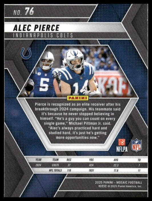 2025 Panini Mosaic #76 Alec Pierce