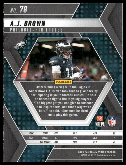 2025 Panini Mosaic #78 A.J. Brown