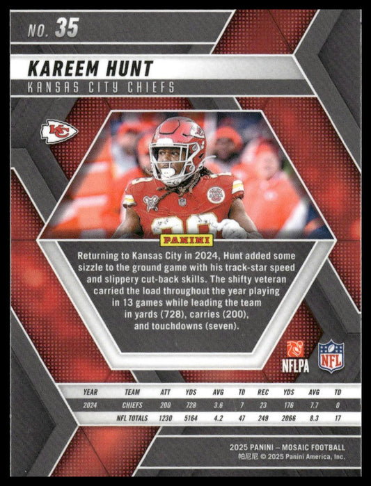 2025 Panini Mosaic #35 Kareem Hunt