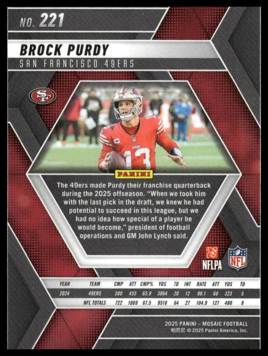 2025 Panini Mosaic #221 Brock Purdy