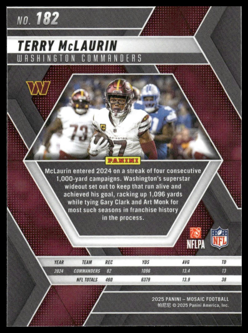 2025 Panini Mosaic #182 Terry McLaurin