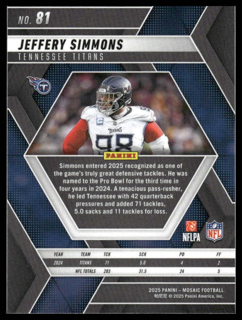 2025 Panini Mosaic #81 Jeffery Simmons