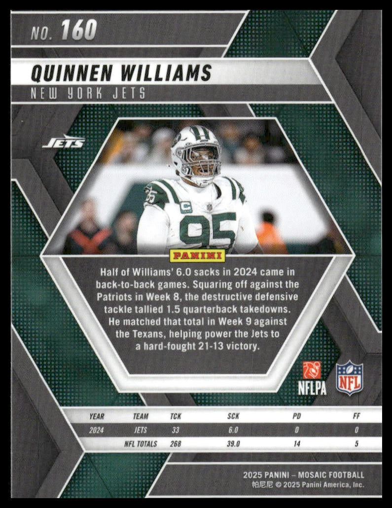 2025 Panini Mosaic #160 Quinnen Williams