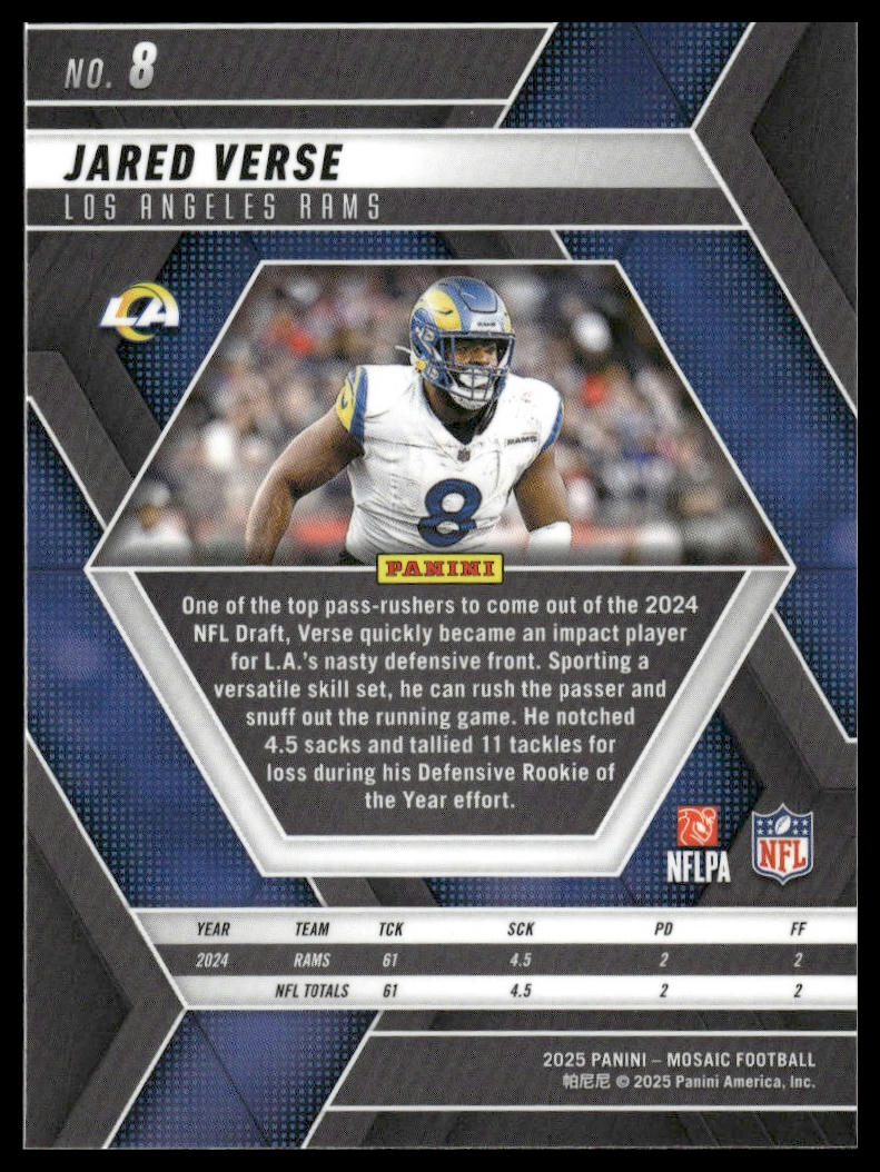 2025 Panini Mosaic #8 Jared Verse