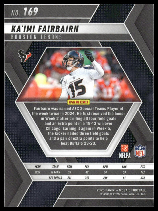 2025 Panini Mosaic #169 Ka'imi Fairbairn
