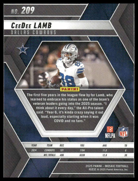 2025 Panini Mosaic #209 CeeDee Lamb
