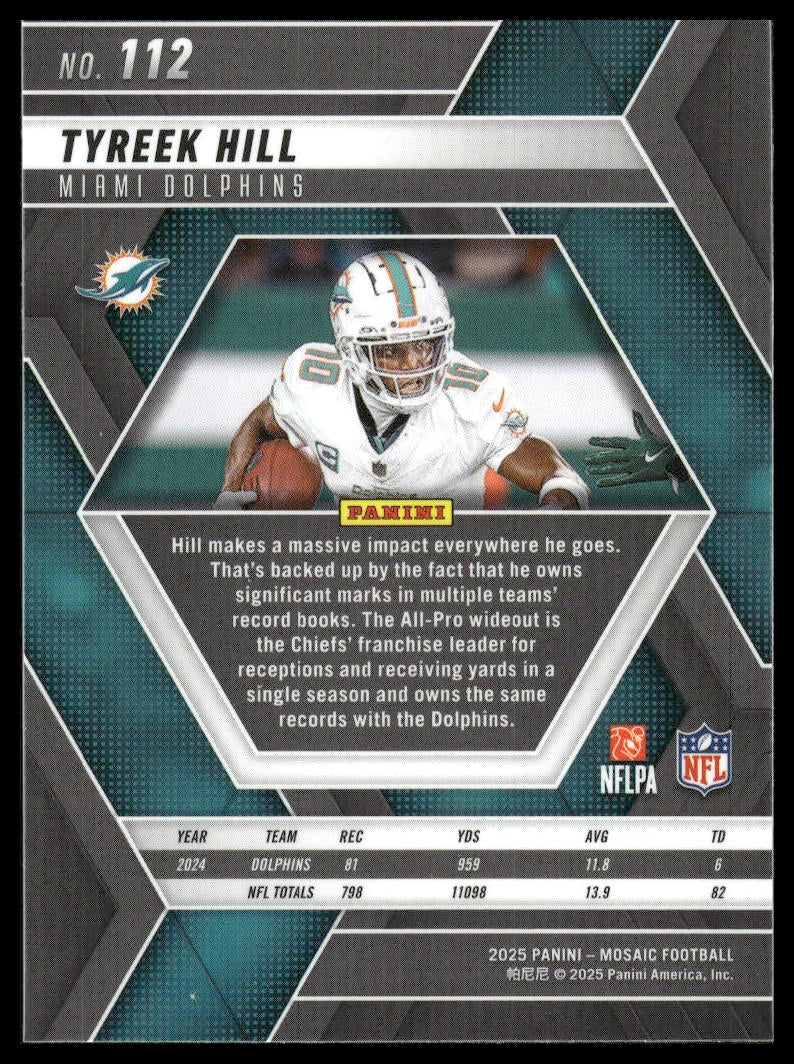 2025 Panini Mosaic #112 Tyreek Hill