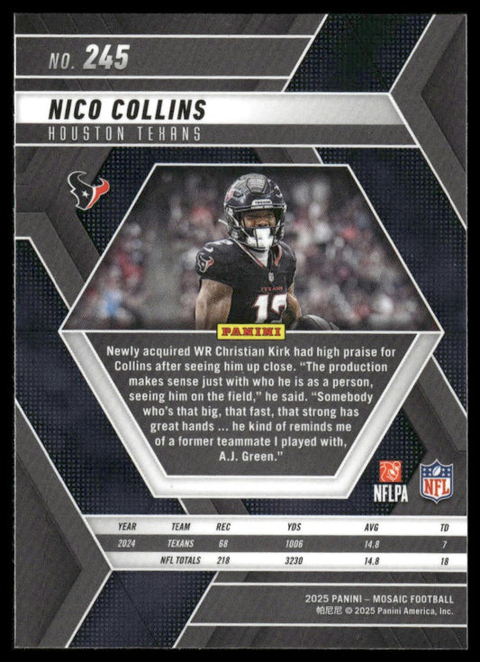 2025 Panini Mosaic #245 Nico Collins