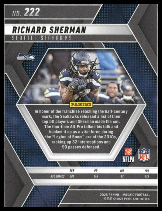 2025 Panini Mosaic #222 Richard Sherman