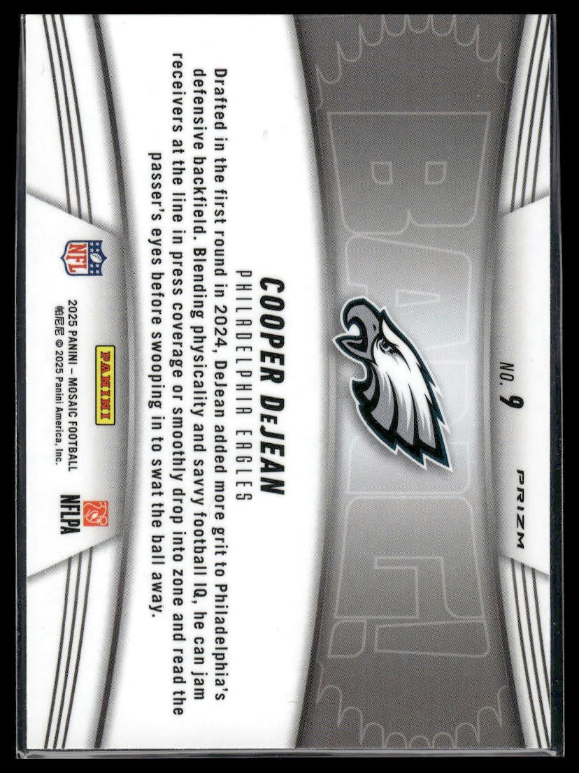 2025 Panini Mosaic #9 Cooper DeJean Bang! Mosaic Pink Fluorescent