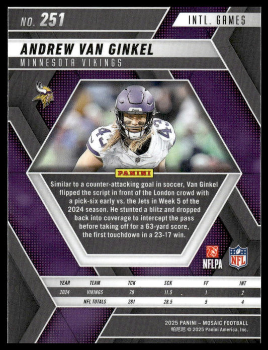 2025 Panini Mosaic #251 Andrew Van Ginkel