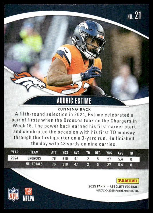 2025 Panini Absolute #21 Audric Estime Retail