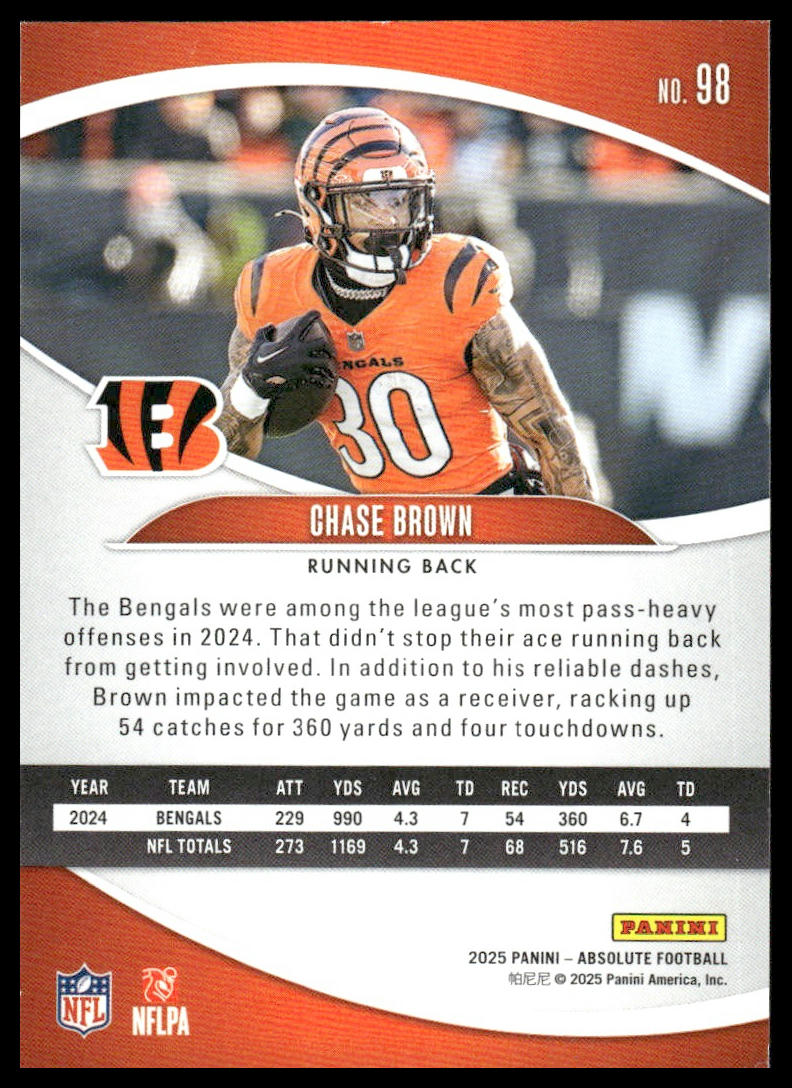 2025 Panini Absolute #98 Chase Brown Retail