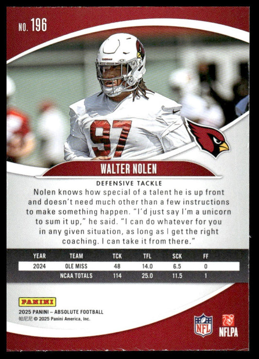 2025 Panini Absolute #196 Walter Nolen Green
