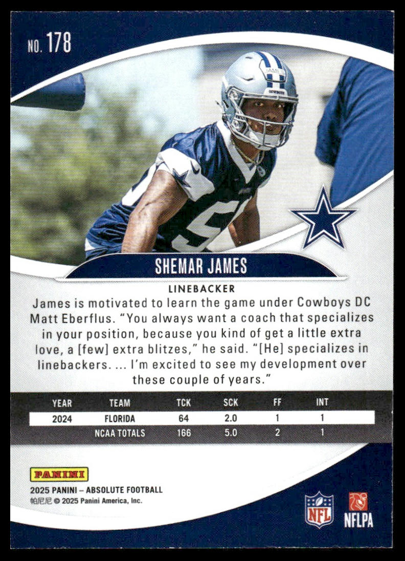2025 Panini Absolute #178 Shemar James Yellow