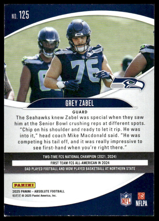 2025 Panini Absolute #125 Grey Zabel Retail