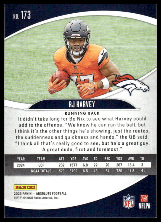 2025 Panini Absolute #173 RJ Harvey Retail