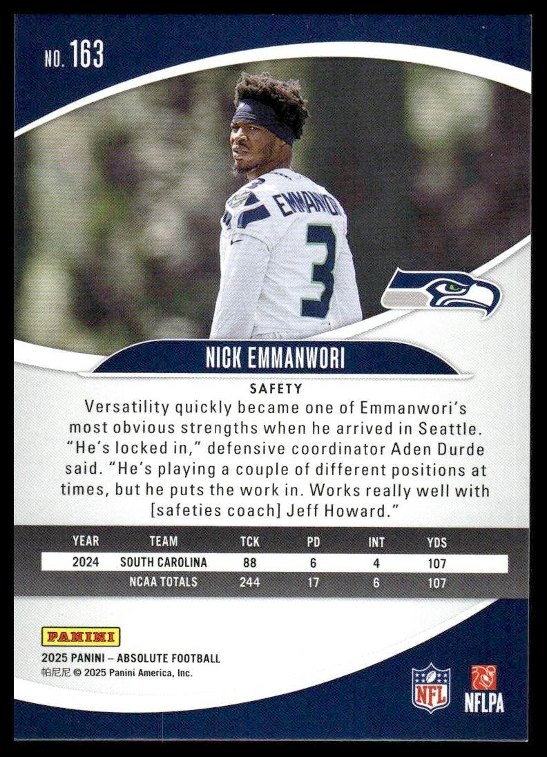 2025 Panini Absolute #163 Nick Emmanwori Yellow