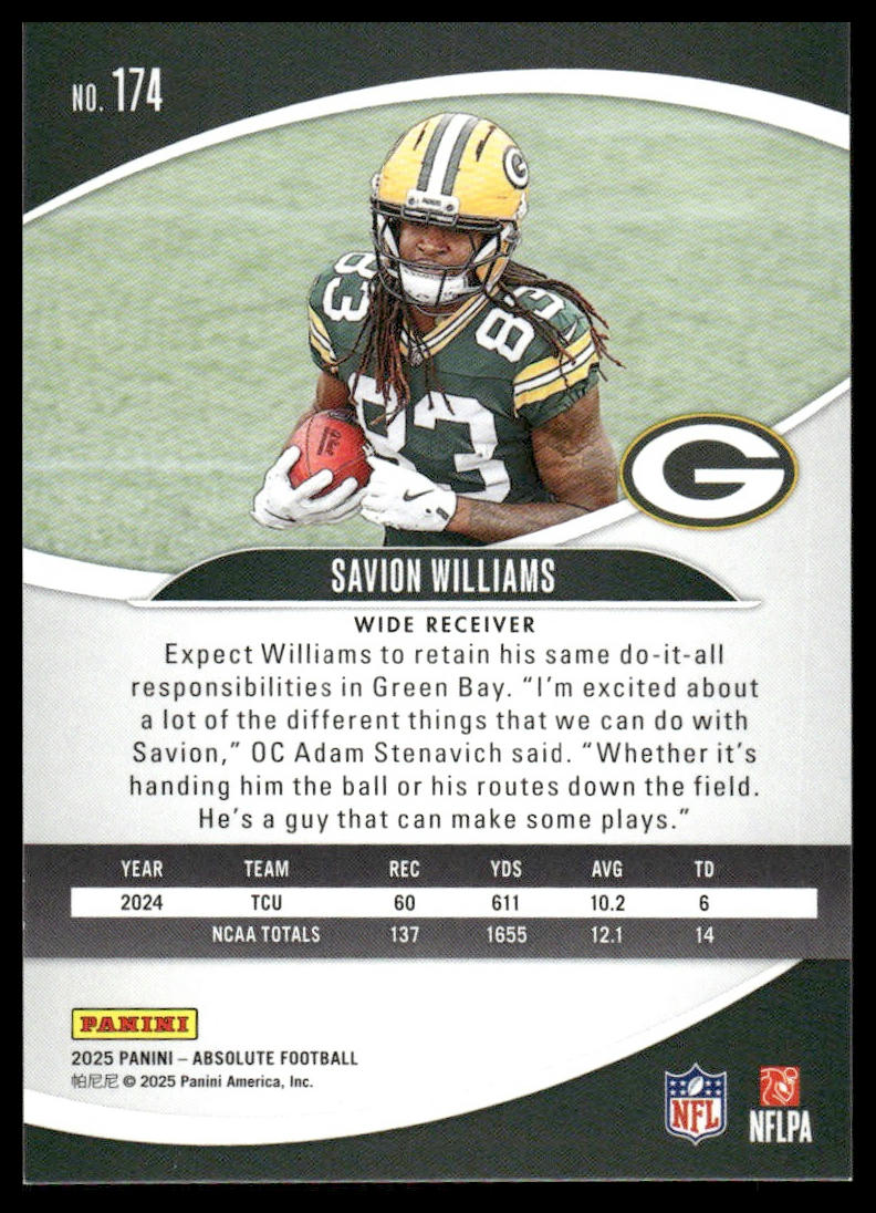 2025 Panini Absolute #174 Savion Williams Retail