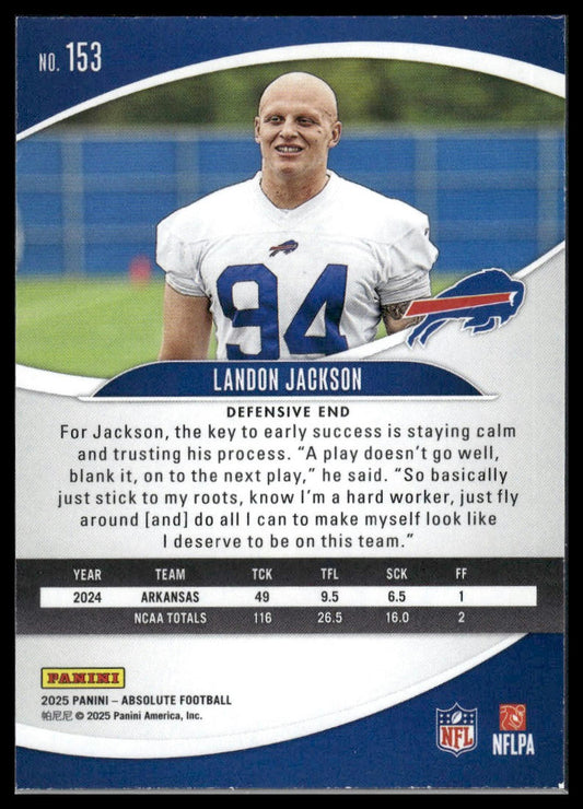 2025 Panini Absolute #153 Landon Jackson Red