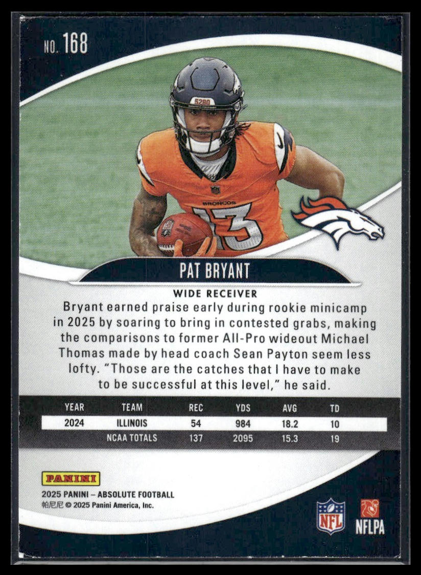 2025 Panini Absolute #168 Pat Bryant Retail