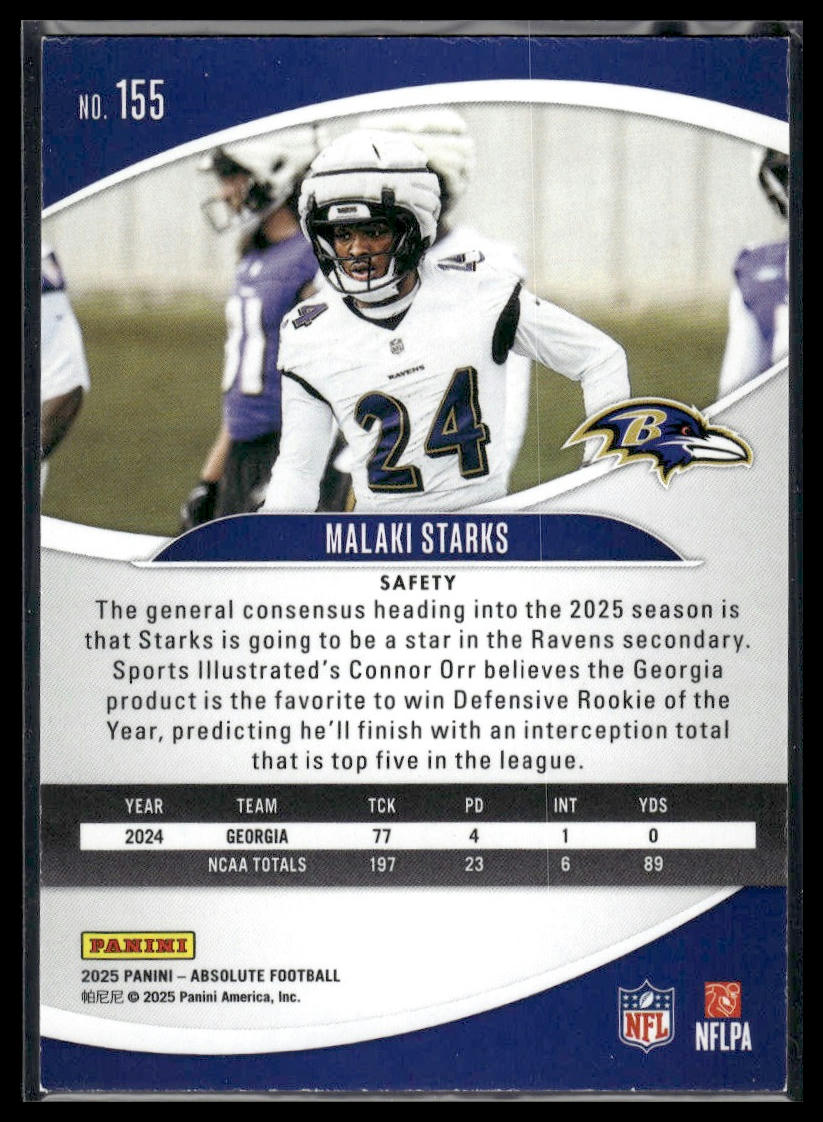 2025 Panini Absolute #155 Malaki Starks Retail