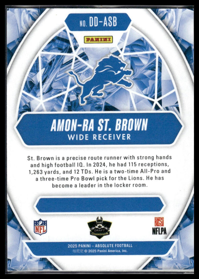 2025 Panini Absolute #DD-ASB Amon-Ra St. Brown Draft Diamonds