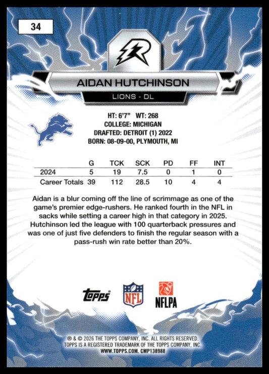 2025 Topps Resurgence #34 Aidan Hutchinson