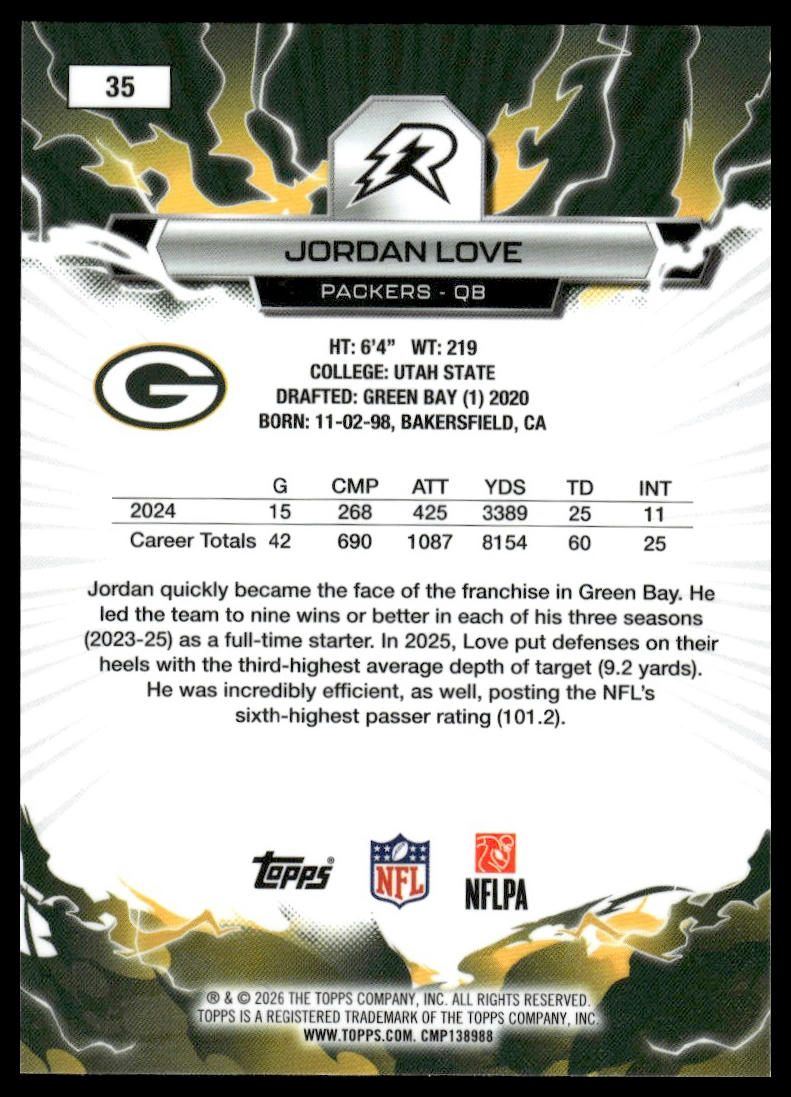 2025 Topps Resurgence #35 Jordan Love