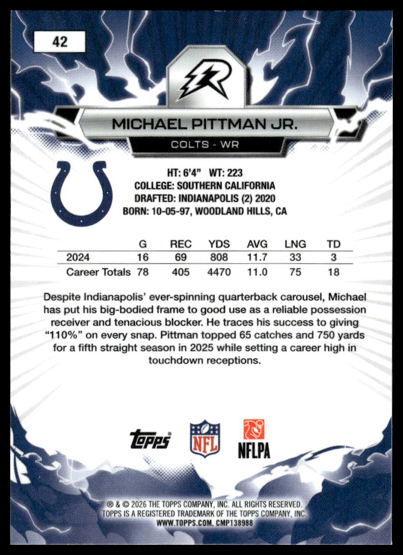 2025 Topps Resurgence #42 Michael Pittman Jr.