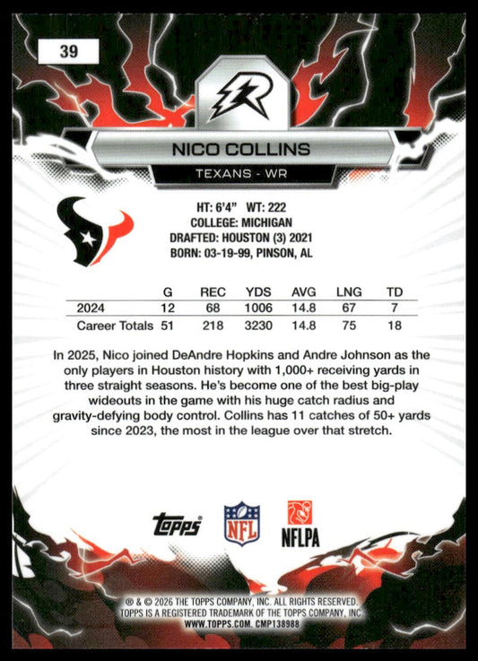 2025 Topps Resurgence #39 Nico Collins