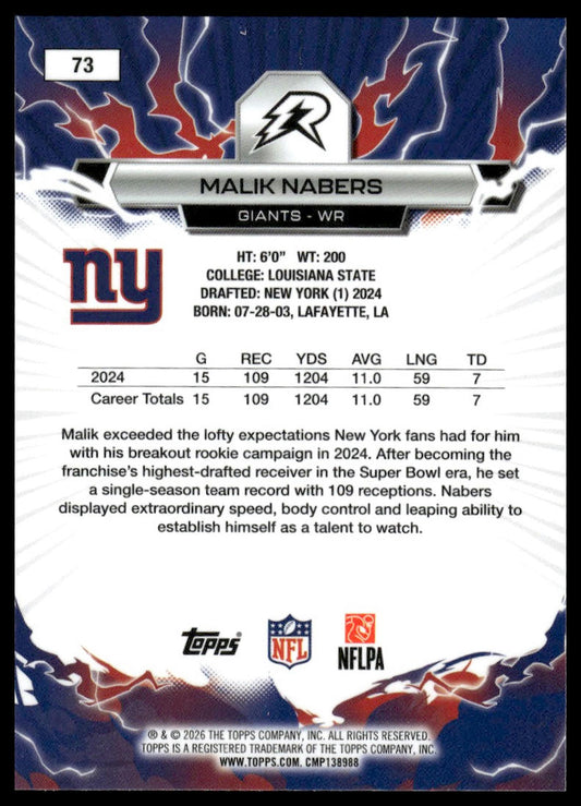 2025 Topps Resurgence #73 Malik Nabers