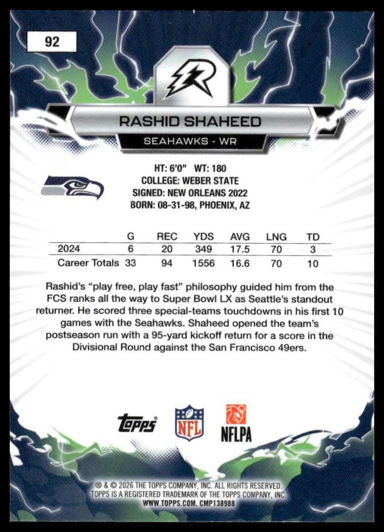 2025 Topps Resurgence #92 Rashid Shaheed