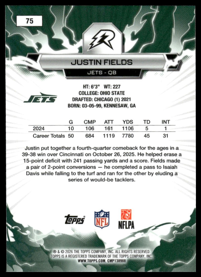 2025 Topps Resurgence #75 Justin Fields
