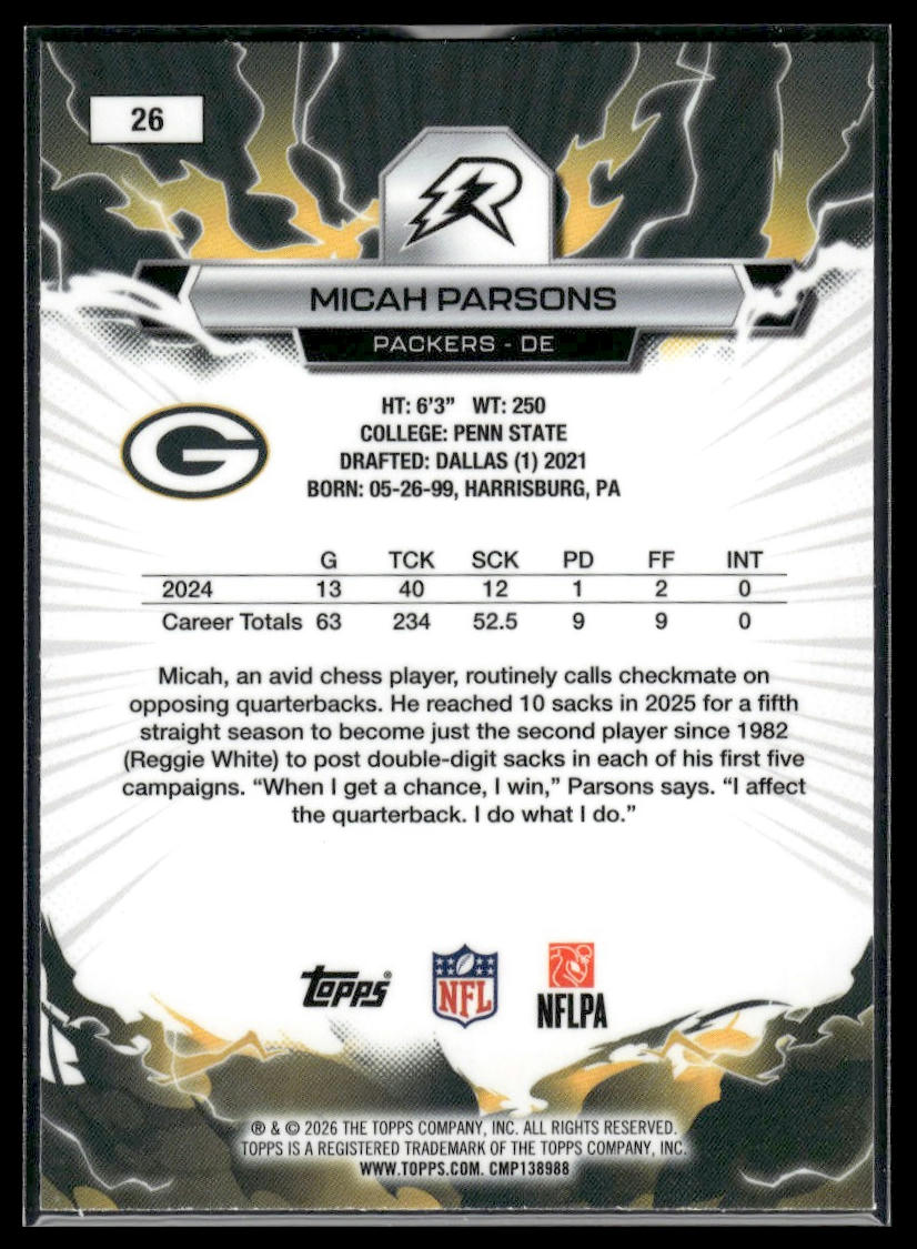 2025 Topps Resurgence #26 Micah Parsons