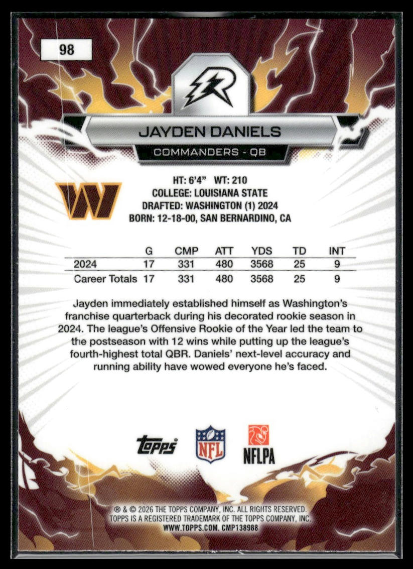 2025 Topps Resurgence #98 Jayden Daniels