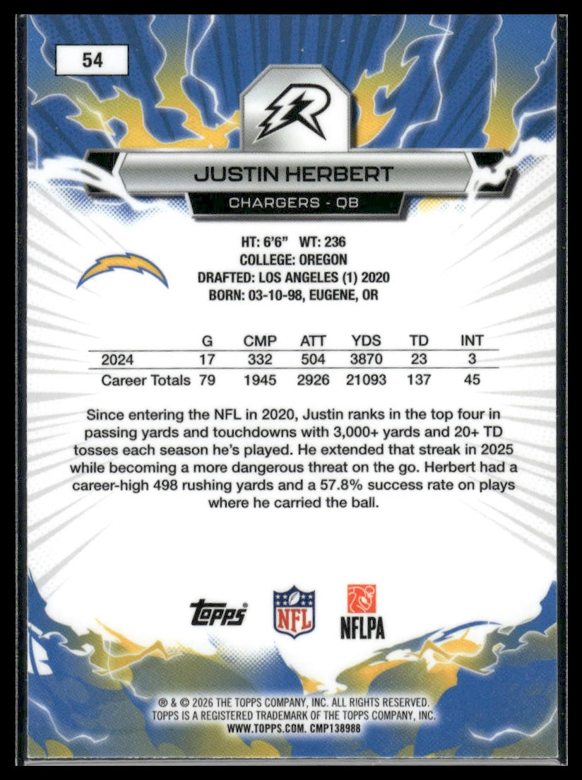 2025 Topps Resurgence #54 Justin Herbert