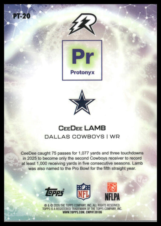 2025 Topps Resurgence #PT-20 CeeDee Lamb Protonyx