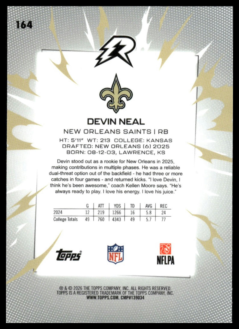 2025 Topps Resurgence #164 Devin Neal