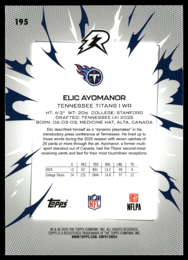 2025 Topps Resurgence #195 Elic Ayomanor