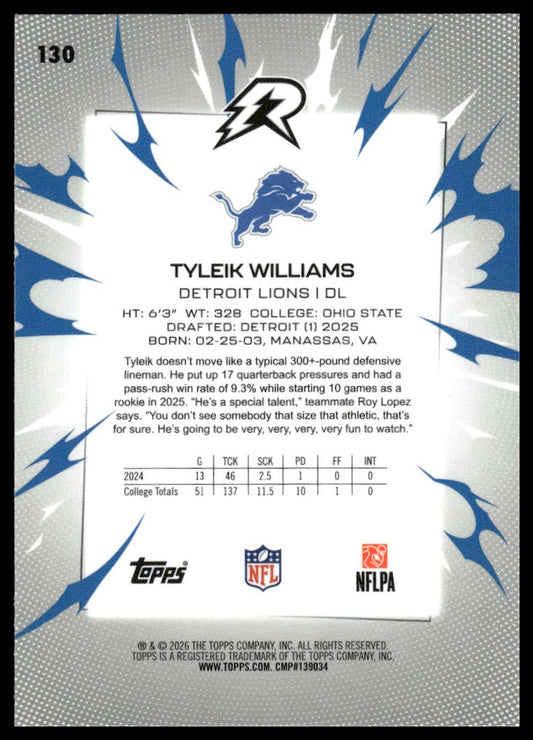 2025 Topps Resurgence #130 Tyleik Williams