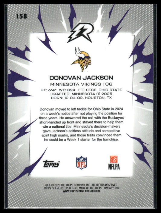 2025 Topps Resurgence #158 Donovan Jackson Prism Refractor